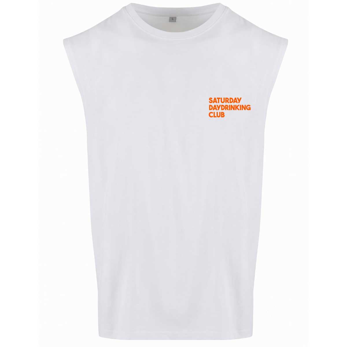 Saturday Drinking Club Sleeveless Oversized Tee - weiß