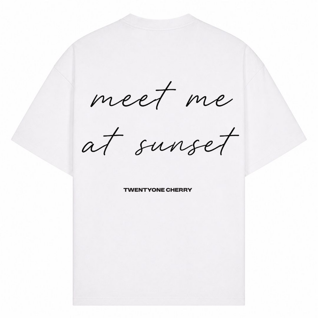 Meet Me At The Sunset Oversized Shirt - Weiß - Rueckseite