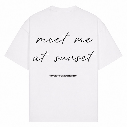 Meet Me At The Sunset Oversized Shirt - Weiß - Rueckseite