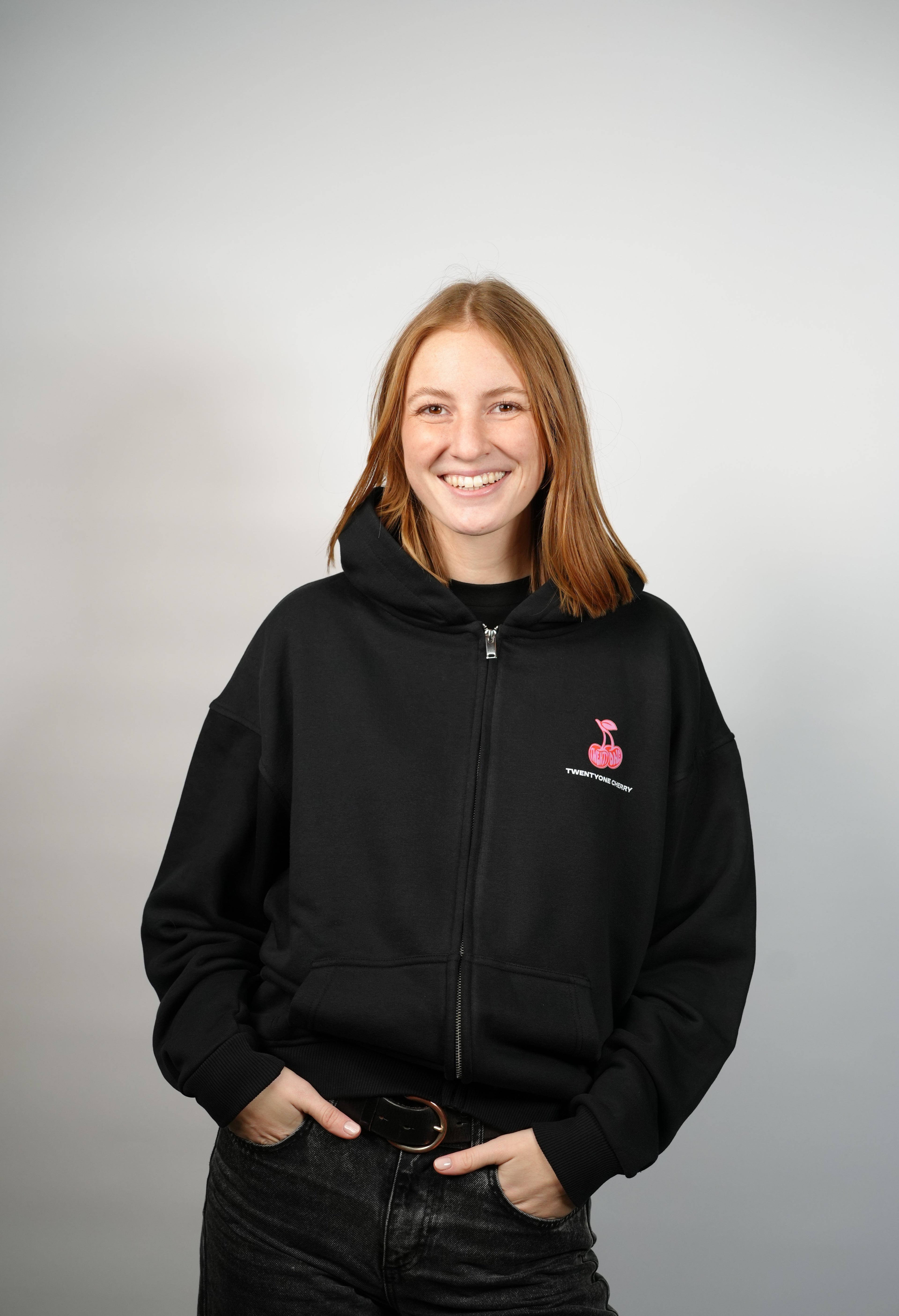 TWENTYONE CHERRY Oversized Zipper Hoodie