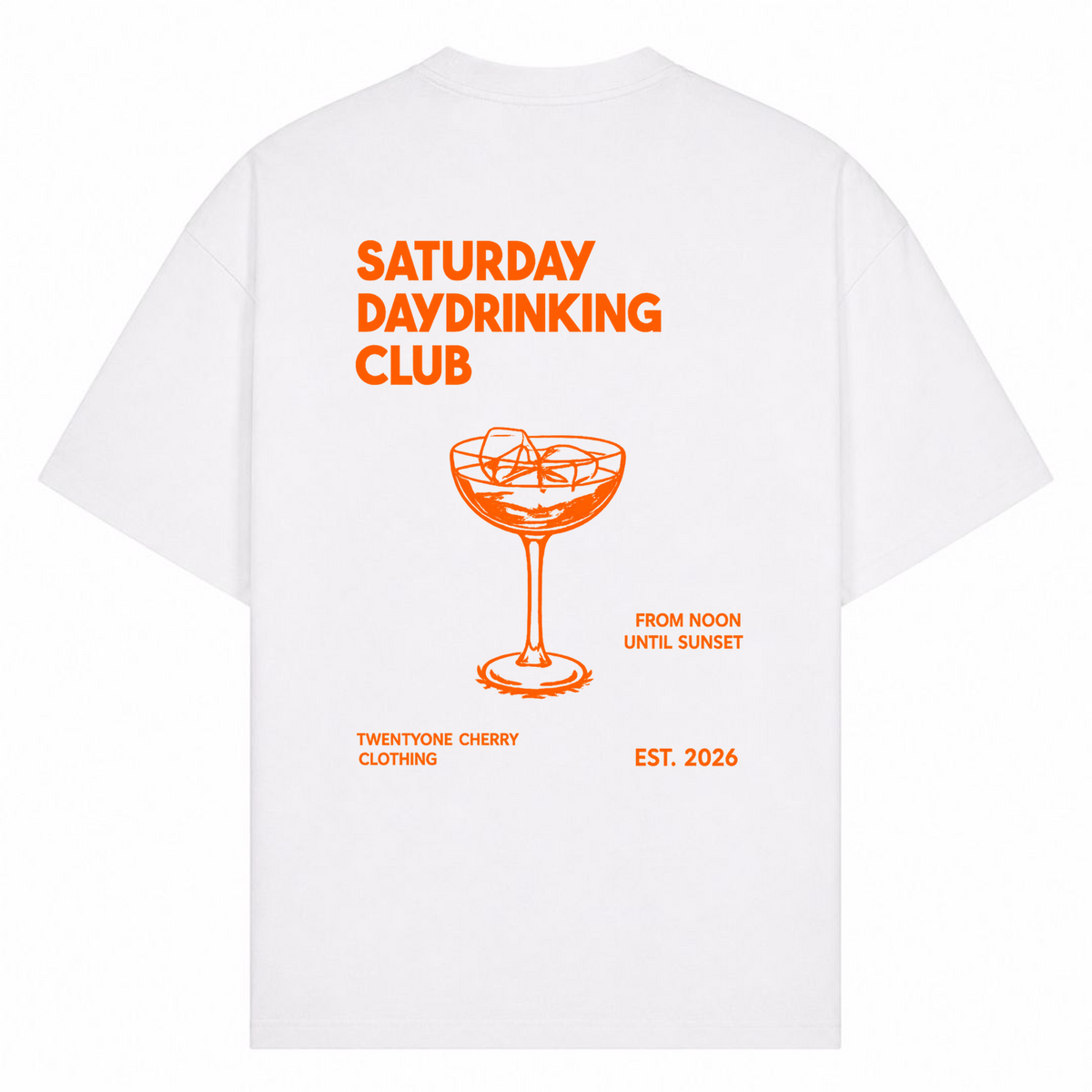 Saturday Daydrinking Club Oversized Shirt - Weiß - Rueckseite