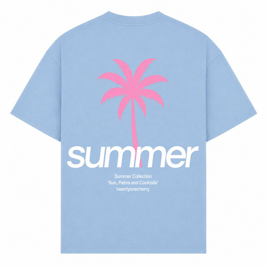 Summer Oversized Shirt - powder blue - Rueckseite