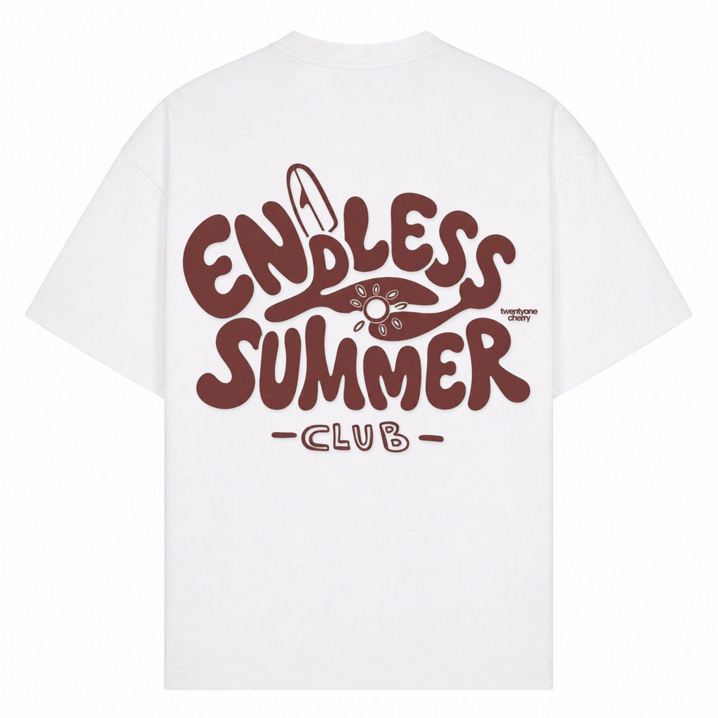 Endless Summer Club Oversized Shirt - Weiß - Rueckseite